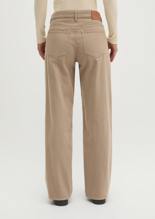 Linn Wide Jeans — Earthy Taupe
