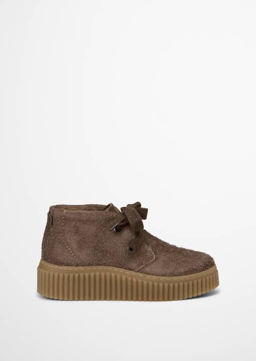 Chaussures à lacets, modèle Bianca Dark Taupe vue extérieure de la chaussure droite