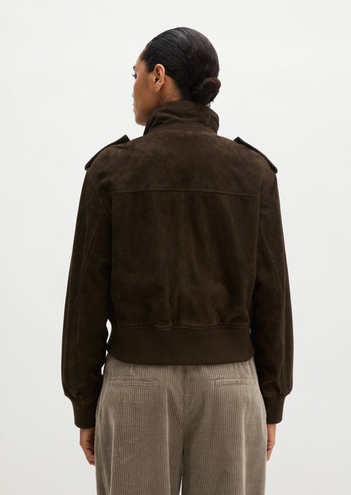 Regular-Fit Leather Jacket — Burnt Coffee
