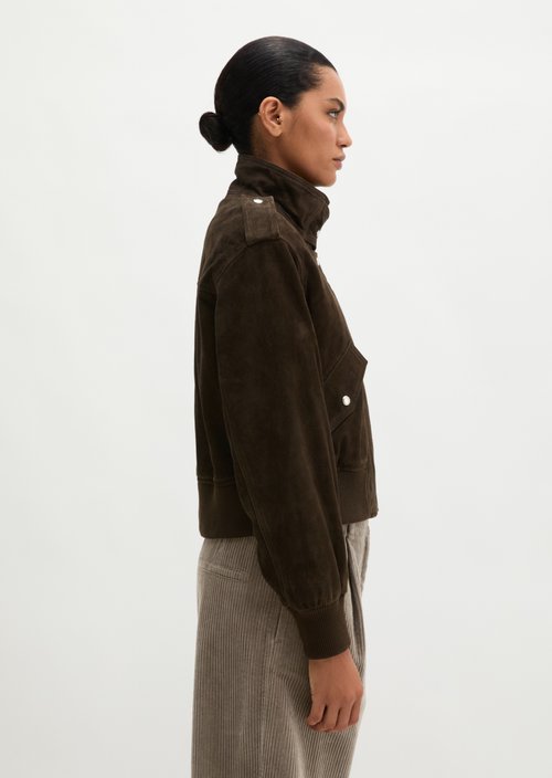Regular-Fit Leather Jacket — Burnt Coffee