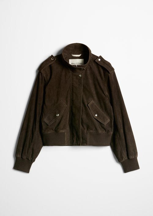 Regular-Fit Leather Jacket — Burnt Coffee
