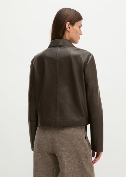 Fitted leather jacket — Burnt Coffee