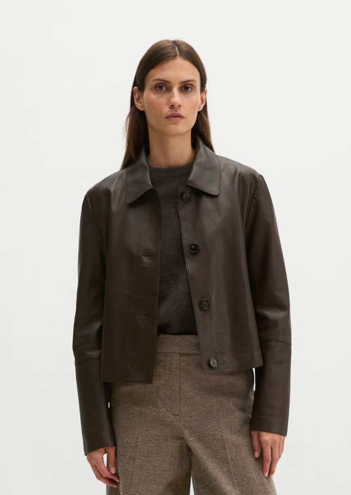 Fitted leather jacket — Burnt Coffee