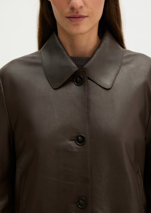 Fitted leather jacket — Burnt Coffee