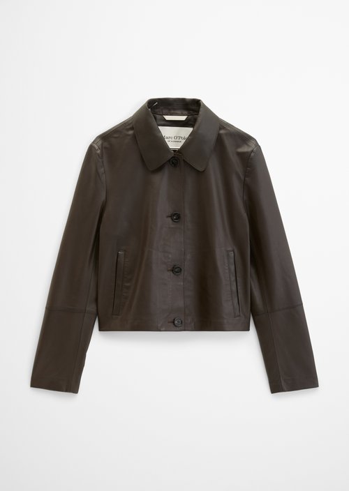 Fitted leather jacket — Burnt Coffee