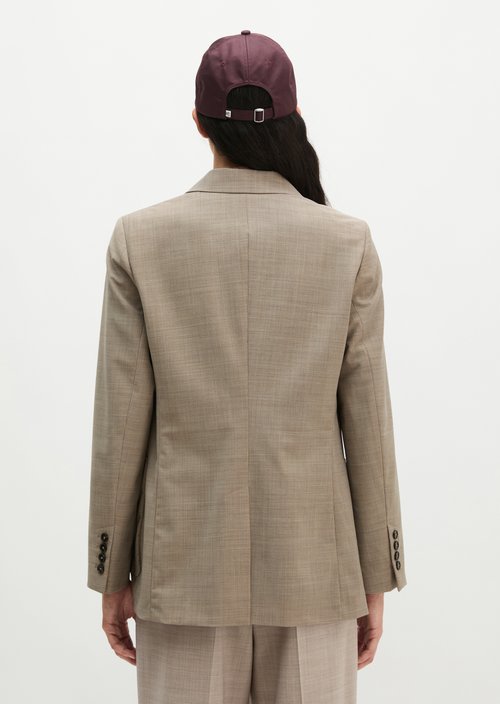 Regular-Fit Double-Breasted Blazer — Stone Taupe Melange