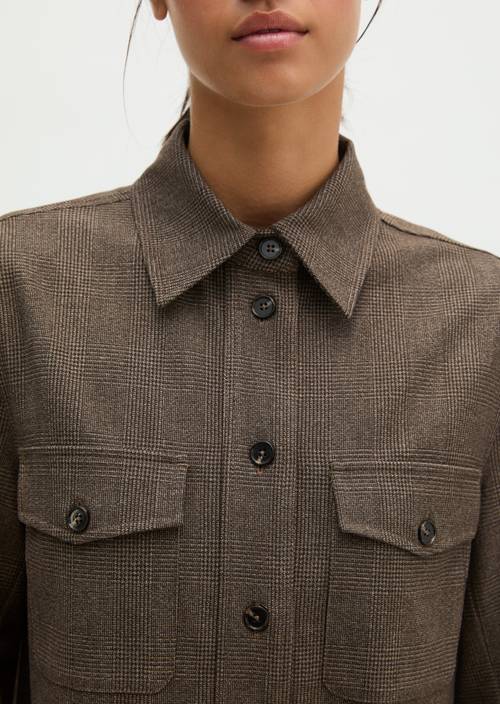 Kostkovaná košile, regular střih Dark Brown v detailním pohledu