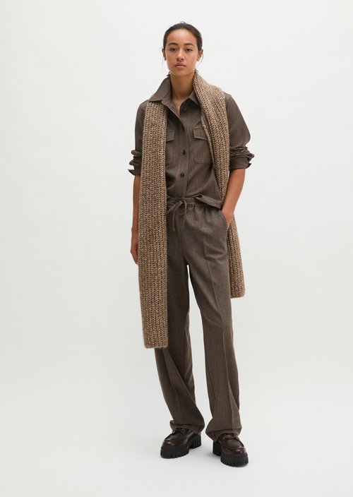 Glen Check Overshirt, Regular Fit — Dark Brown