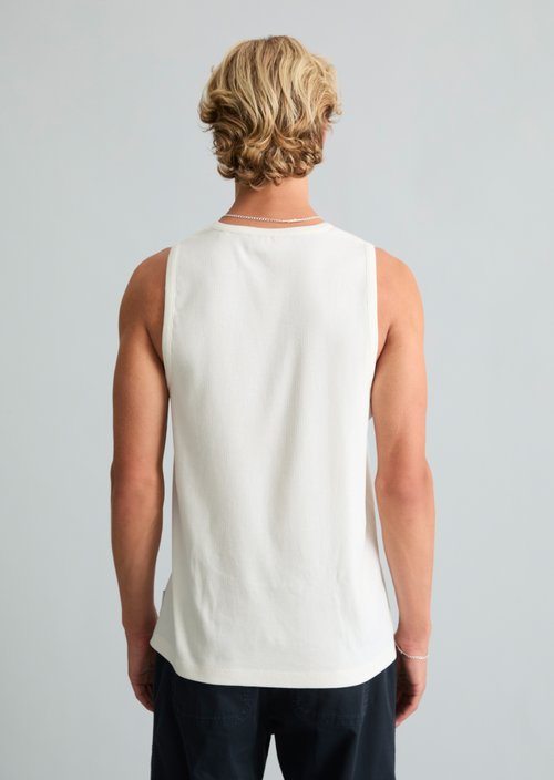 Slim-Fit Ribbed Tank Top — Silky White