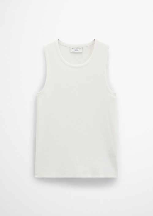Slim-Fit Ribbed Tank Top — Silky White