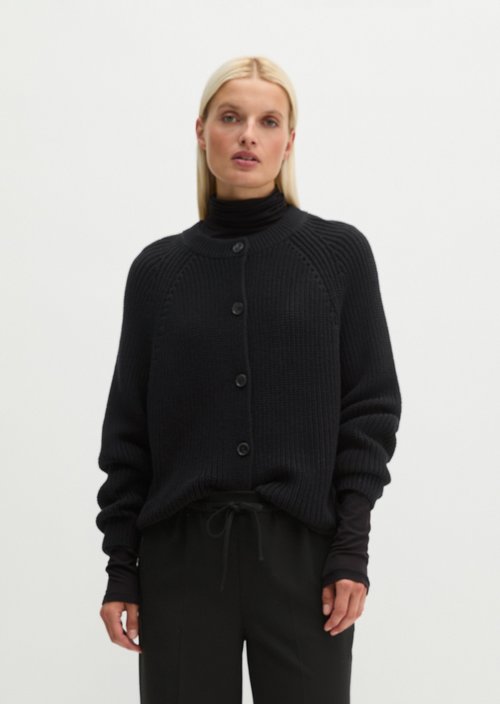 Loose-fitting cardigan — Black