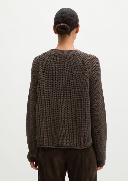 Loose-fitting cardigan — Burnt Coffee