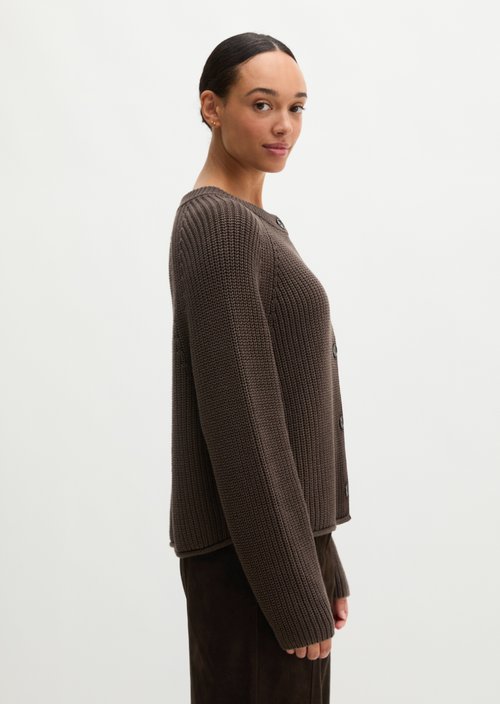 Loose-fitting cardigan — Burnt Coffee