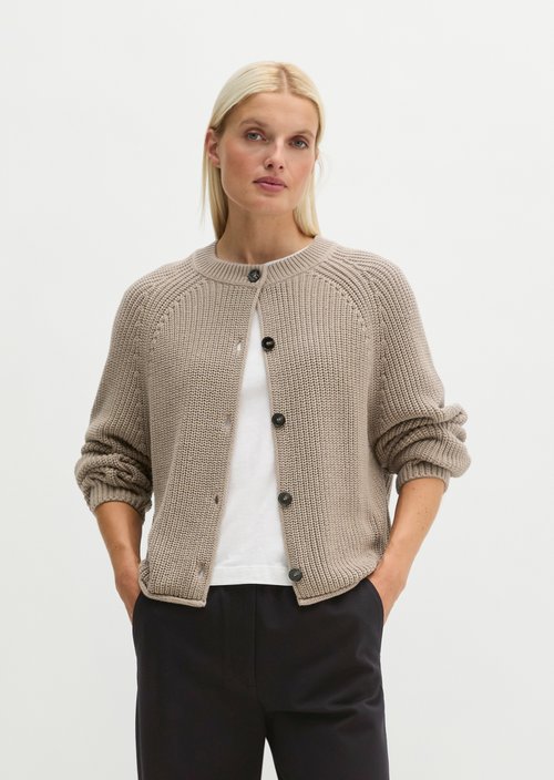 Loose-fitting cardigan — Earthy Taupe