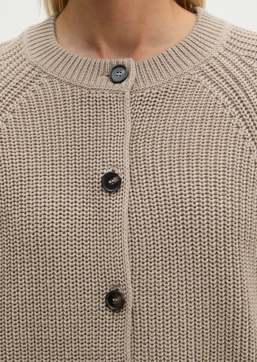 Loose-fitting cardigan — Earthy Taupe