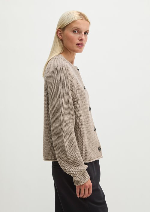 Loose-fitting cardigan — Earthy Taupe
