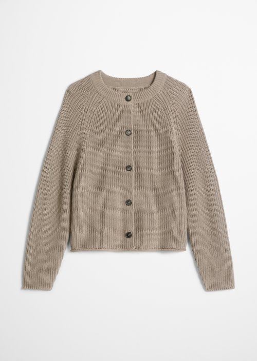 Loose-fitting cardigan — Earthy Taupe