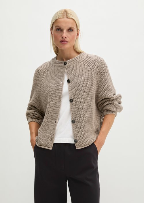 Loose-fitting cardigan — Earthy Taupe