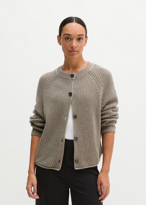 Loose-fitting cardigan — Stone Taupe Melange