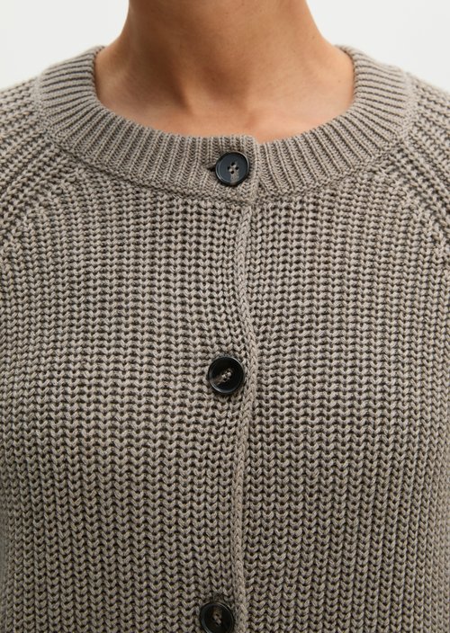 Loose-fitting cardigan — Stone Taupe Melange