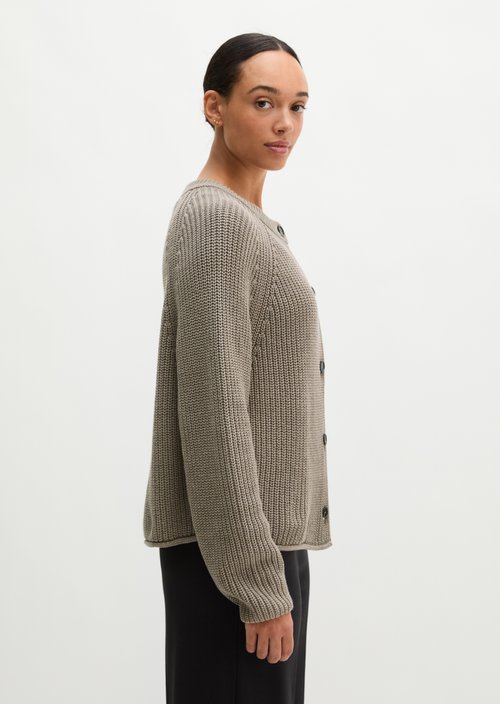 Loose-fitting cardigan — Stone Taupe Melange