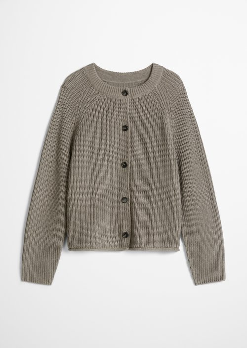 Loose-fitting cardigan — Stone Taupe Melange
