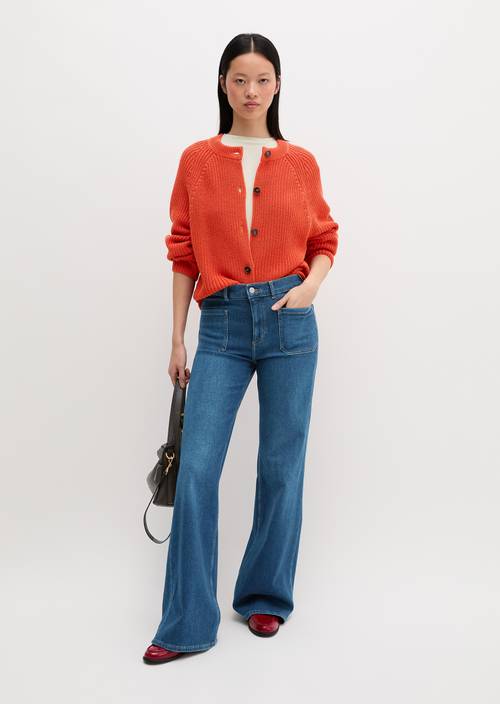 Cardigan ample Vivid Orange en vue de face