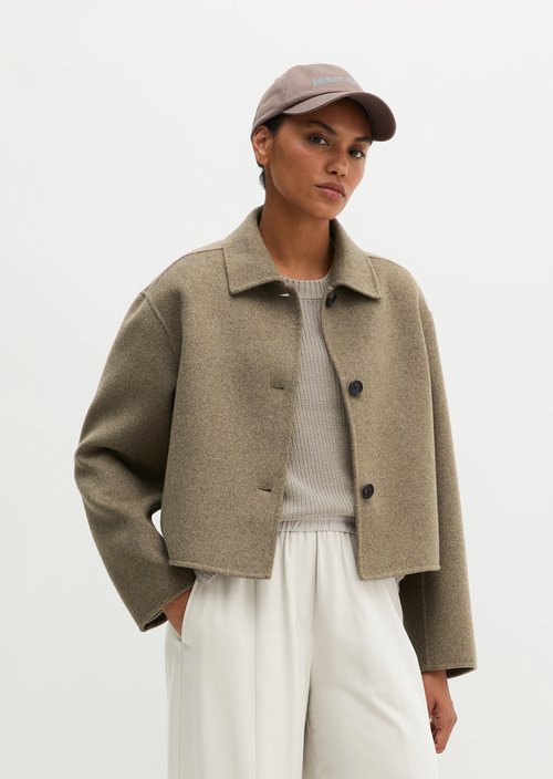 Wool jacket regular — Stone Taupe Melange