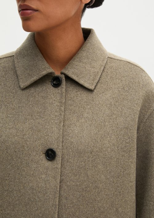 Wool jacket regular — Stone Taupe Melange