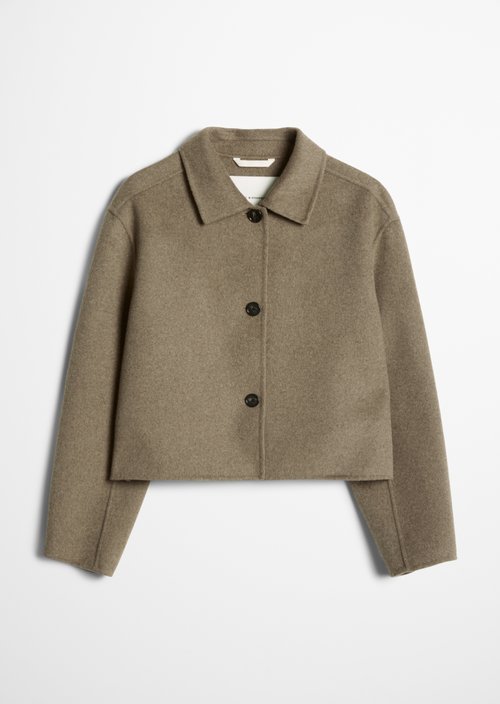 Wool jacket regular — Stone Taupe Melange