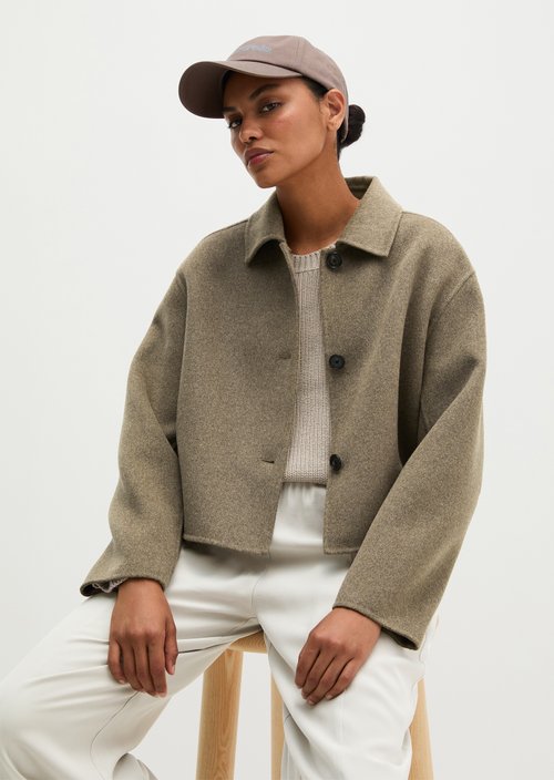 Wool jacket regular — Stone Taupe Melange