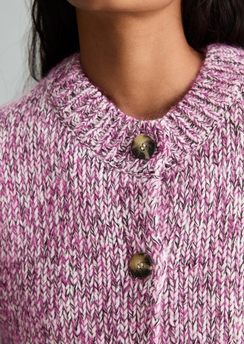 Relaxed Sleeveless Cardigan — Medium Pink