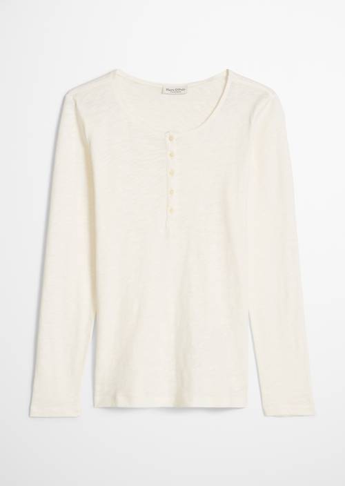 Henley-Longsleeve regular White Cotton in freigestellter Ansicht ohne Model