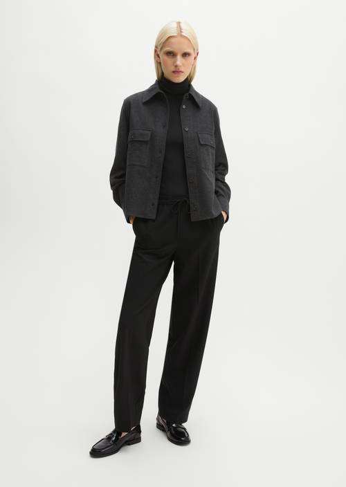 Chemisier en flanelle, coupe classique Black en vue de face