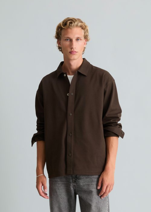 Relaxed-fit overshirt — Chocolate Brown