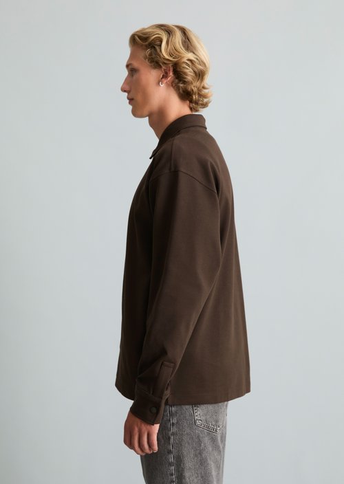 Relaxed-fit overshirt — Chocolate Brown