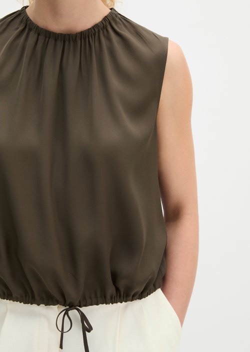 Sleeveless blouse with drawstring relaxed — Mossy Earth