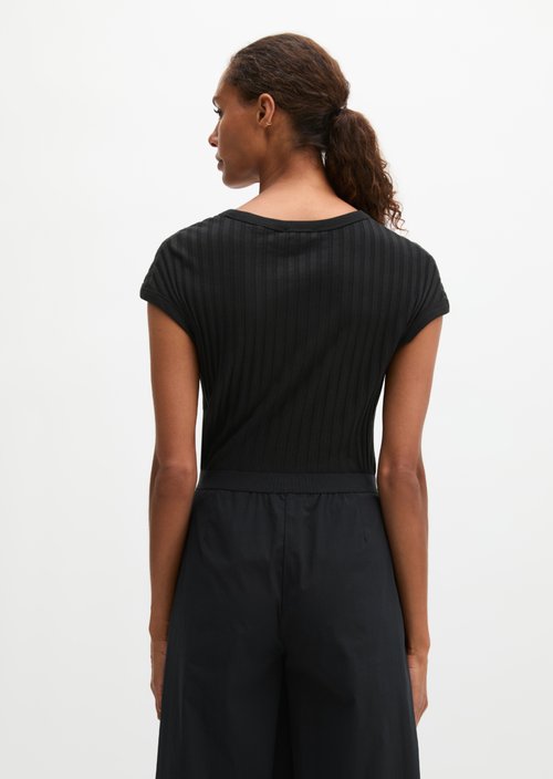 Pointelle T-shirt slim — Black