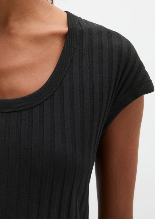 Pointelle T-shirt slim — Black