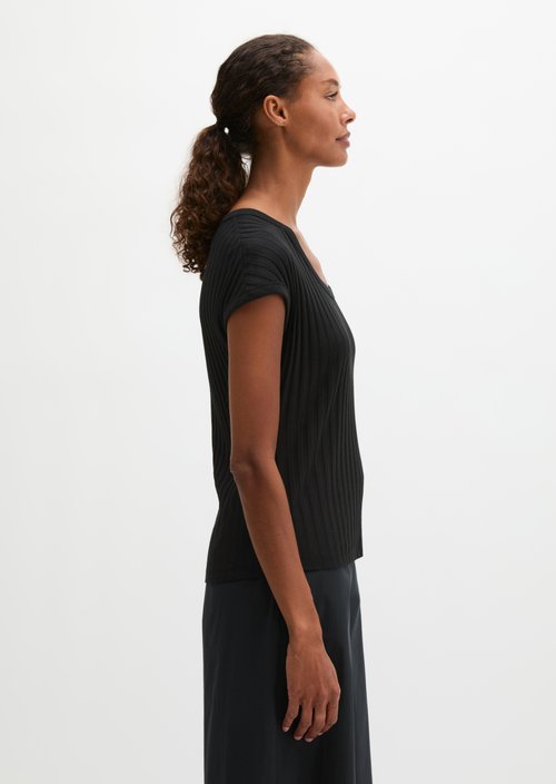 Pointelle T-shirt slim — Black
