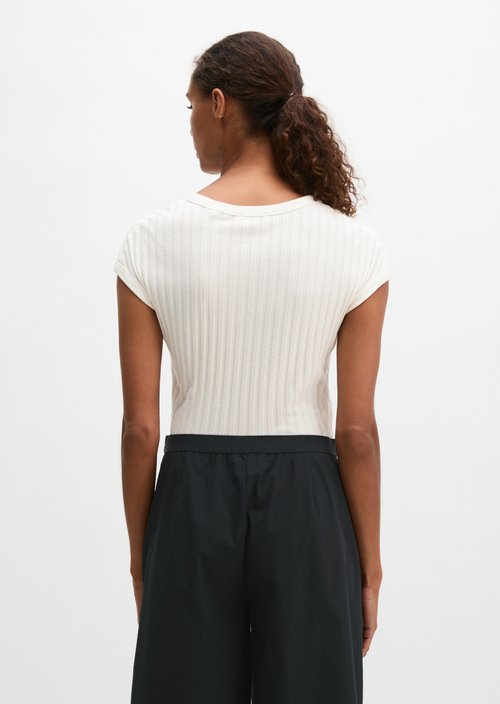 Pointelle T-shirt slim — White Cotton