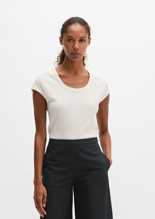 Pointelle T-shirt slim — White Cotton