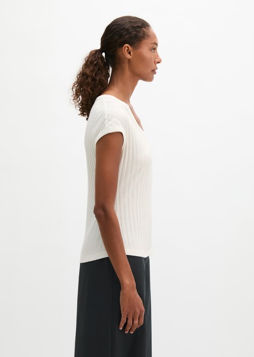 Pointelle T-shirt slim — White Cotton
