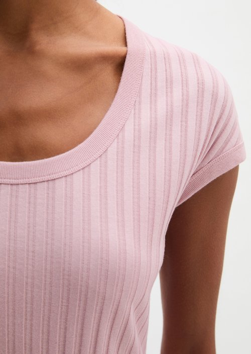 Pointelle T-shirt slim — Mild Rose