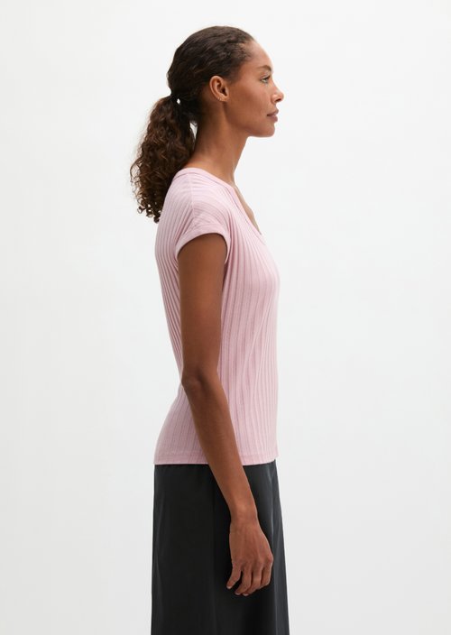 Pointelle T-shirt slim — Mild Rose