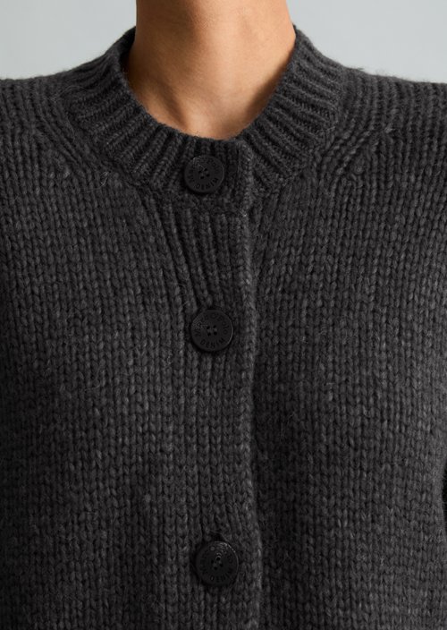 Relaxed Cardigan — Dark Grey Melange