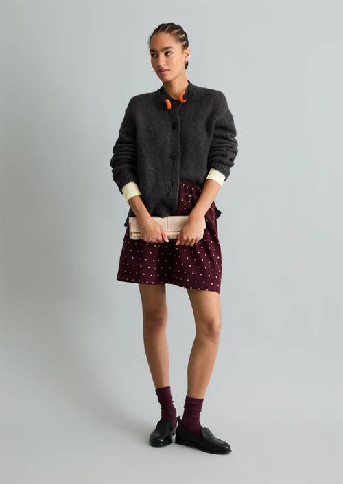 Relaxed Cardigan Dark Grey Melange in front view