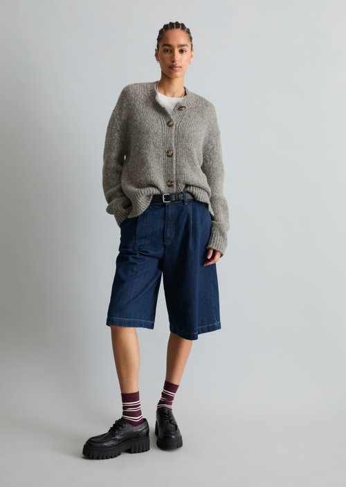 Relaxed Cardigan — Stone Melange