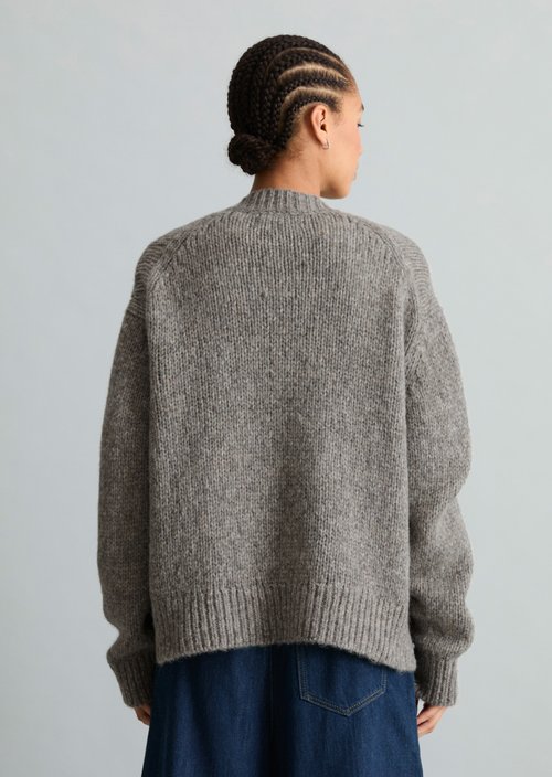 Relaxed Cardigan — Stone Melange
