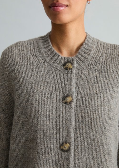 Relaxed Cardigan — Stone Melange